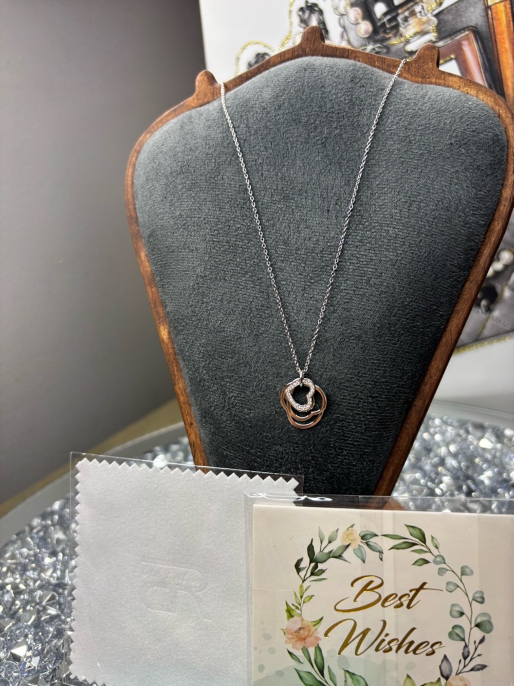 Old Rubin sterling silver heart pendant necklace - Picture 9 of 9